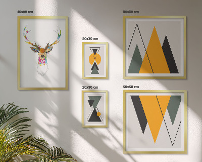 Ensemble de 5 tableaux Motifs colorés de style bohème