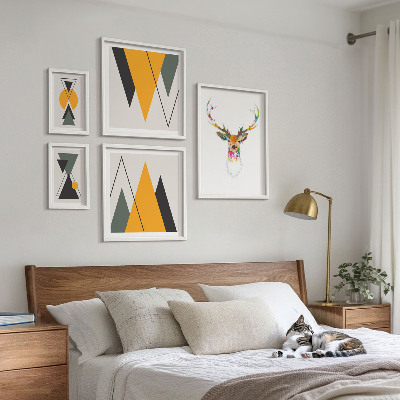 Ensemble de 5 tableaux Motifs colorés de style bohème