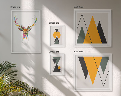 Ensemble de 5 tableaux Motifs colorés de style bohème