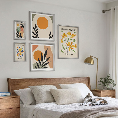 Tableau de décoration murale Fleurs abstraites style bohème