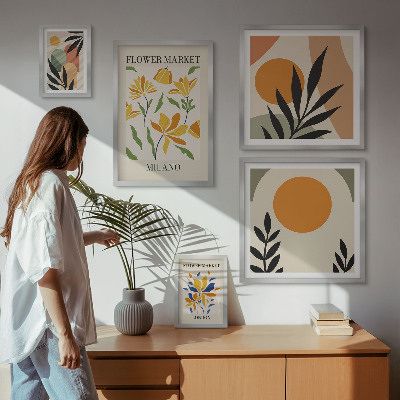 Tableau de décoration murale Fleurs abstraites style bohème
