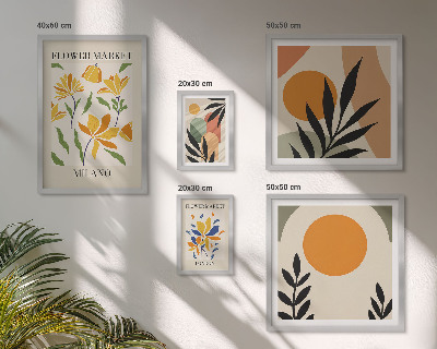 Tableau de décoration murale Fleurs abstraites style bohème