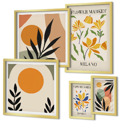 Tableau de décoration murale Fleurs abstraites style bohème