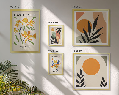 Tableau de décoration murale Fleurs abstraites style bohème