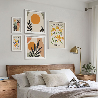 Tableau de décoration murale Fleurs abstraites style bohème