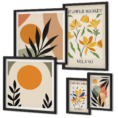 Tableau de décoration murale Fleurs abstraites style bohème