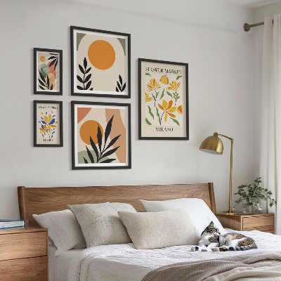 Tableau de décoration murale Fleurs abstraites style bohème