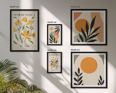 Tableau de décoration murale Fleurs abstraites style bohème