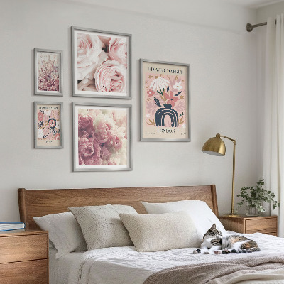 Ensemble de 5 tableaux Décorations florales bohèmes