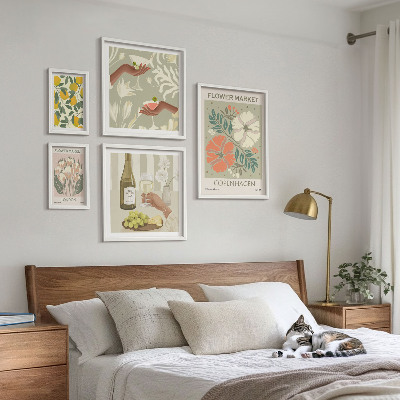 Tableau de décoration murale Fleurs et fruits style vintage