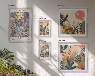 Lot de tableaux encadrés Motifs floraux Paris Londres