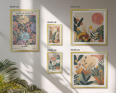 Lot de tableaux encadrés Motifs floraux Paris Londres