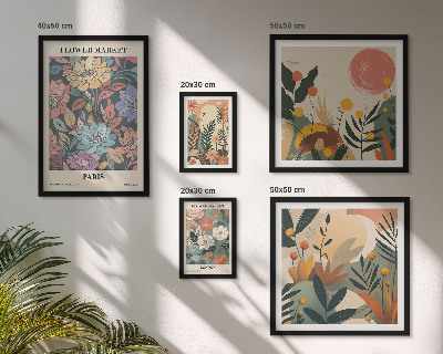 Lot de tableaux encadrés Motifs floraux Paris Londres