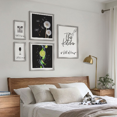 Ensemble de 5 tableaux Inspirations culinaires avec amour