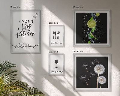 Ensemble de 5 tableaux Inspirations culinaires avec amour