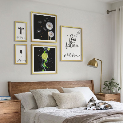 Ensemble de 5 tableaux Inspirations culinaires avec amour