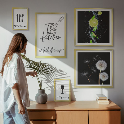 Ensemble de 5 tableaux Inspirations culinaires avec amour