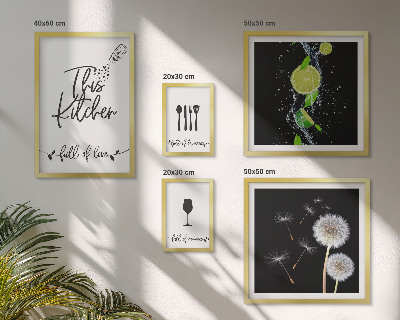 Ensemble de 5 tableaux Inspirations culinaires avec amour