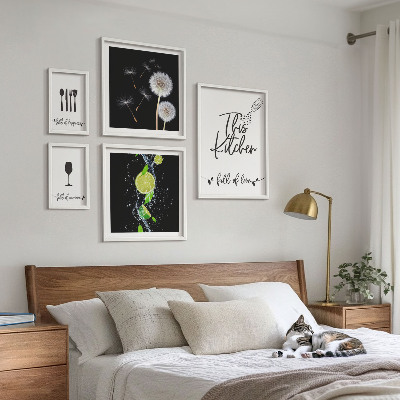 Ensemble de 5 tableaux Inspirations culinaires avec amour