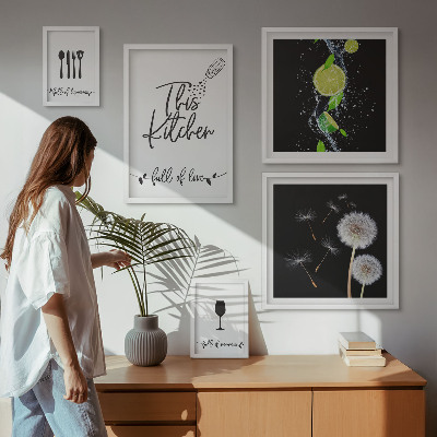 Ensemble de 5 tableaux Inspirations culinaires avec amour