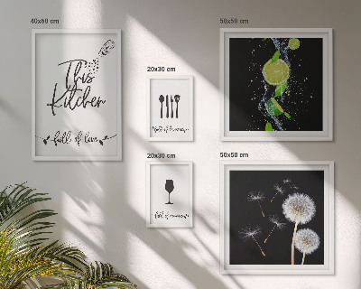 Ensemble de 5 tableaux Inspirations culinaires avec amour
