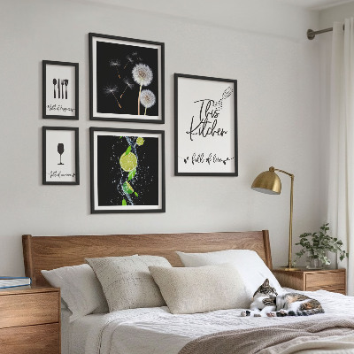 Ensemble de 5 tableaux Inspirations culinaires avec amour