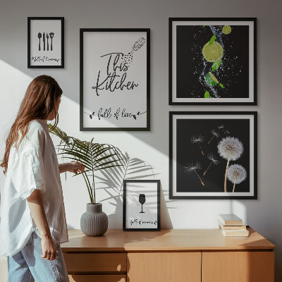 Ensemble de 5 tableaux Inspirations culinaires avec amour