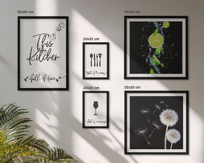 Ensemble de 5 tableaux Inspirations culinaires avec amour