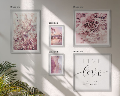 Ensemble de 5 tableaux Motifs floraux slogans pastel
