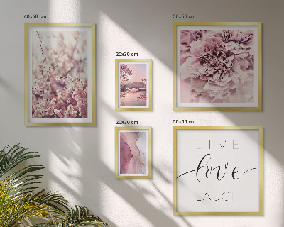 Ensemble de 5 tableaux Motifs floraux slogans pastel