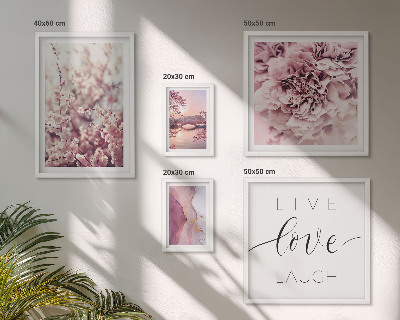 Ensemble de 5 tableaux Motifs floraux slogans pastel