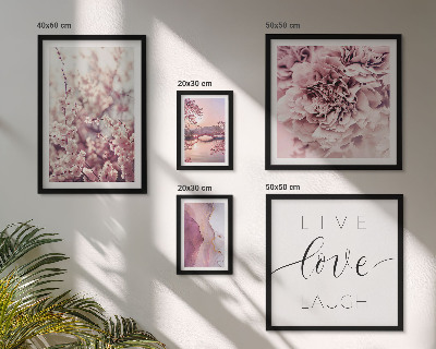 Ensemble de 5 tableaux Motifs floraux slogans pastel