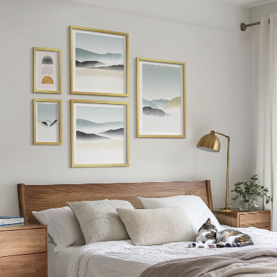 Ensemble de 5 tableaux Paysages naturels abstraits
