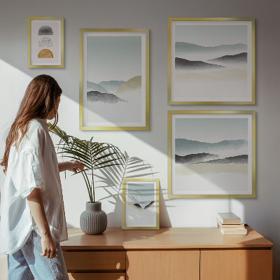 Ensemble de 5 tableaux Paysages naturels abstraits