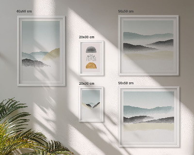 Ensemble de 5 tableaux Paysages naturels abstraits