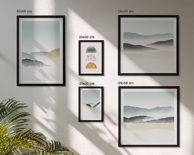Ensemble de 5 tableaux Paysages naturels abstraits