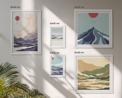 Ensemble de 5 tableaux Paysages de montagne abstraits