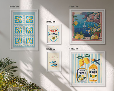 Lot de tableaux encadrés Goût de la cuisine italienne