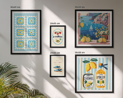 Lot de tableaux encadrés Goût de la cuisine italienne