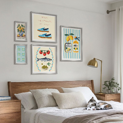Ensemble de 5 tableaux Agrumes de la cuisine italienne