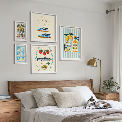 Ensemble de 5 tableaux Agrumes de la cuisine italienne