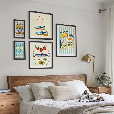 Ensemble de 5 tableaux Agrumes de la cuisine italienne
