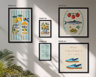 Ensemble de 5 tableaux Agrumes de la cuisine italienne