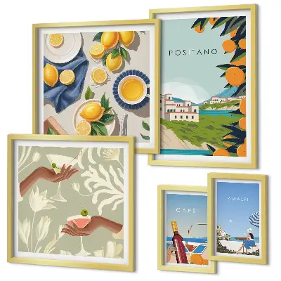 Tableau de décoration murale représentant des vacances en Italie à Amalfi et Capri