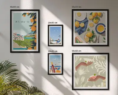 Tableau de décoration murale représentant des vacances en Italie à Amalfi et Capri