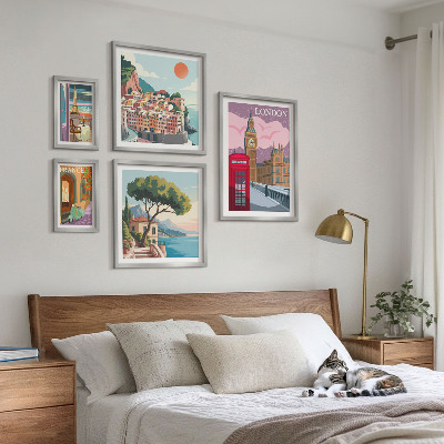 Ensemble de 5 tableaux Villes européennes de la culture