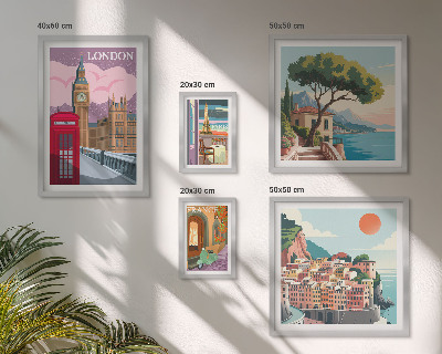 Ensemble de 5 tableaux Villes européennes de la culture