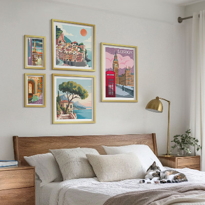 Ensemble de 5 tableaux Villes européennes de la culture