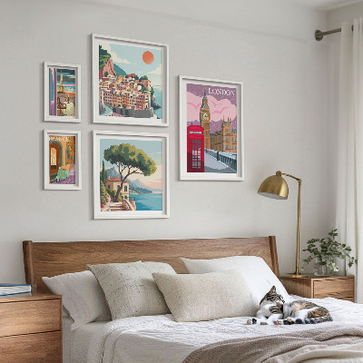 Ensemble de 5 tableaux Villes européennes de la culture