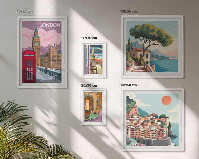 Ensemble de 5 tableaux Villes européennes de la culture